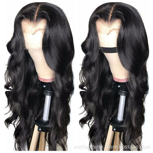 Uniky 30 Inch 32Inch Indian Virgin Human Hair Wigs,Brazilian Peruvian Body Wave 4X4 Cuticle Aligned 3 Part Lace Closure Wig